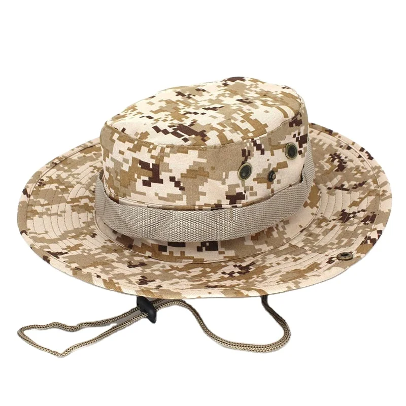 New High Quality Brand Military Camouflage Boonie Hats 26 Colors Outdoor Casual Bucket Hat Hunting Hiking Fishing Climbing Cap
