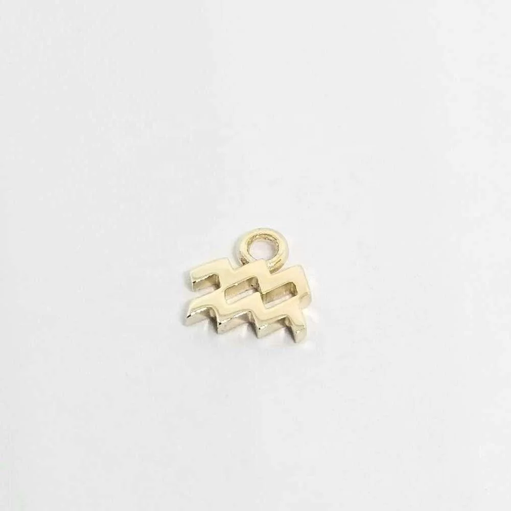 Best selling High Quality 925 Sterling Silver Nickle Free Gold Plated Aquarius Zodiac Bracelet Pendant Charm