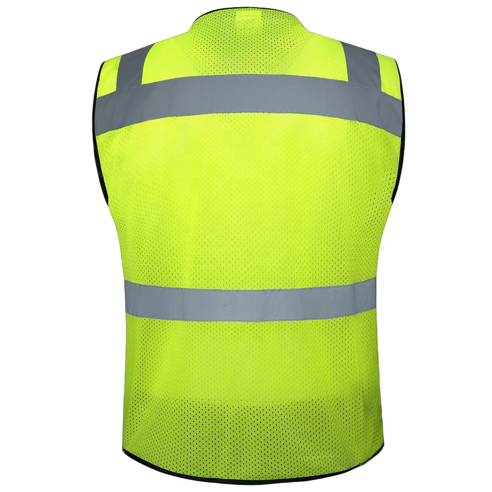 Wholesale Reflective Custom Logo safty vest safety with Pockets Class 2 High Visibility road Safety Vest