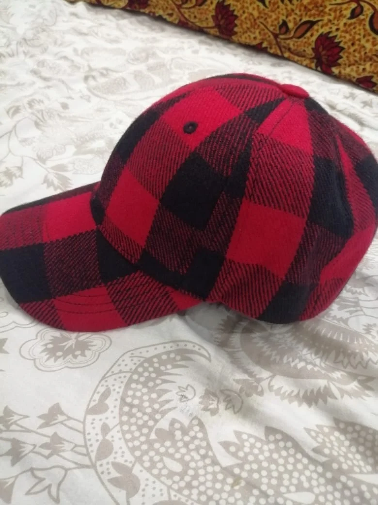 2021 Baseball Cap 6 Panel wool red check Outdoor Sport Hats Cap 6 panel cap baseball hats trucker hats flannel