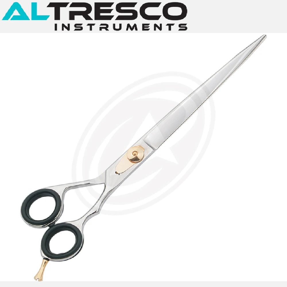 Pet Grooming Shears (Convex/Bevel Edge) Stainless Steel Fixed Finger Rest & Adjustable Screw (Finger Inserts)