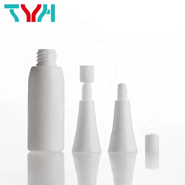 15ml LDPE White Plastic Cylinder Round Straight Soft Touch Squeezed Ampoule Dropper Serum Bottle PP Screwed On Nozzle Lid (HA15)