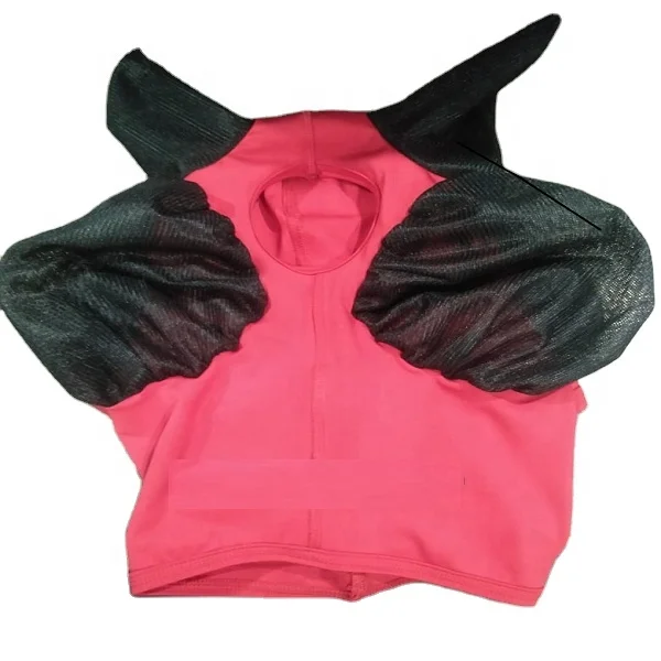 Red Black White Horse fly bonnet Elastic Veil With soft mesh Hood protects eyes ears full visibility fly veil Tack Shop Online