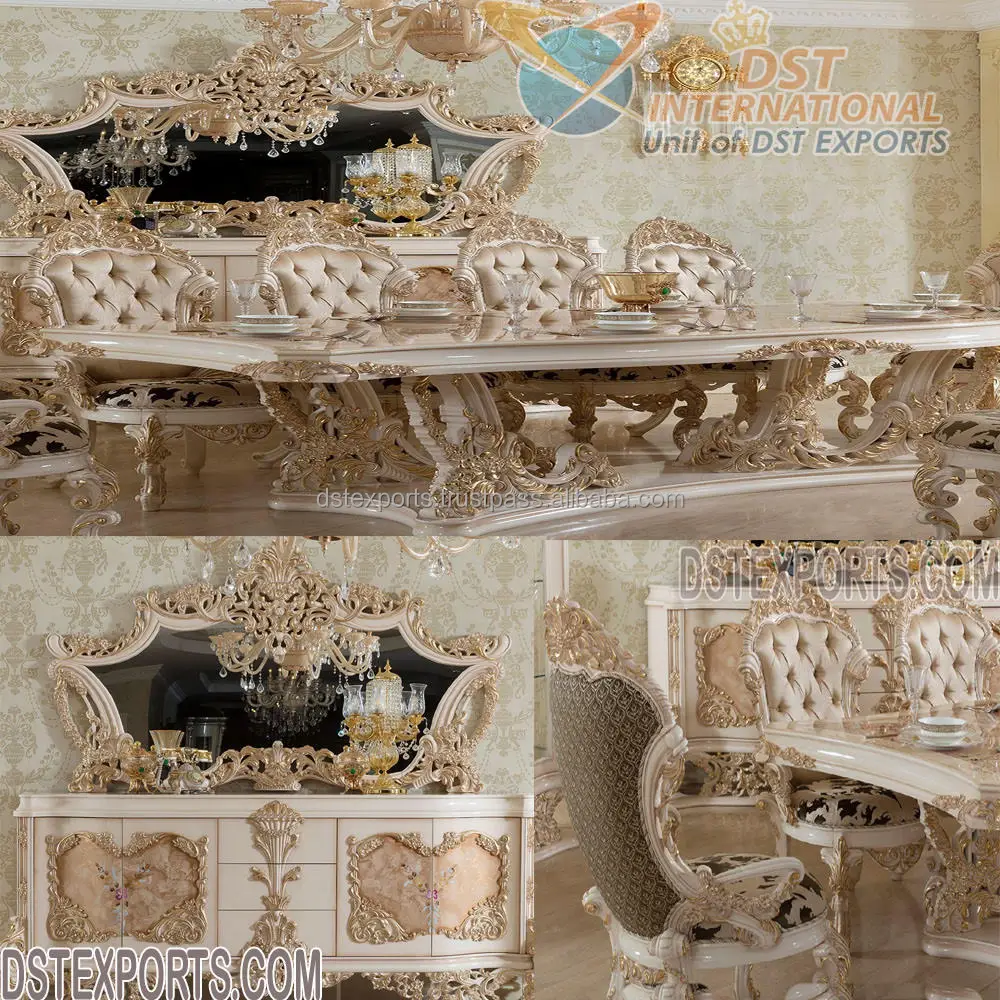 Набор роскошного резного серебряного обеденного стола набор роскошной серебряной мебели для столовой купить серебряный резной