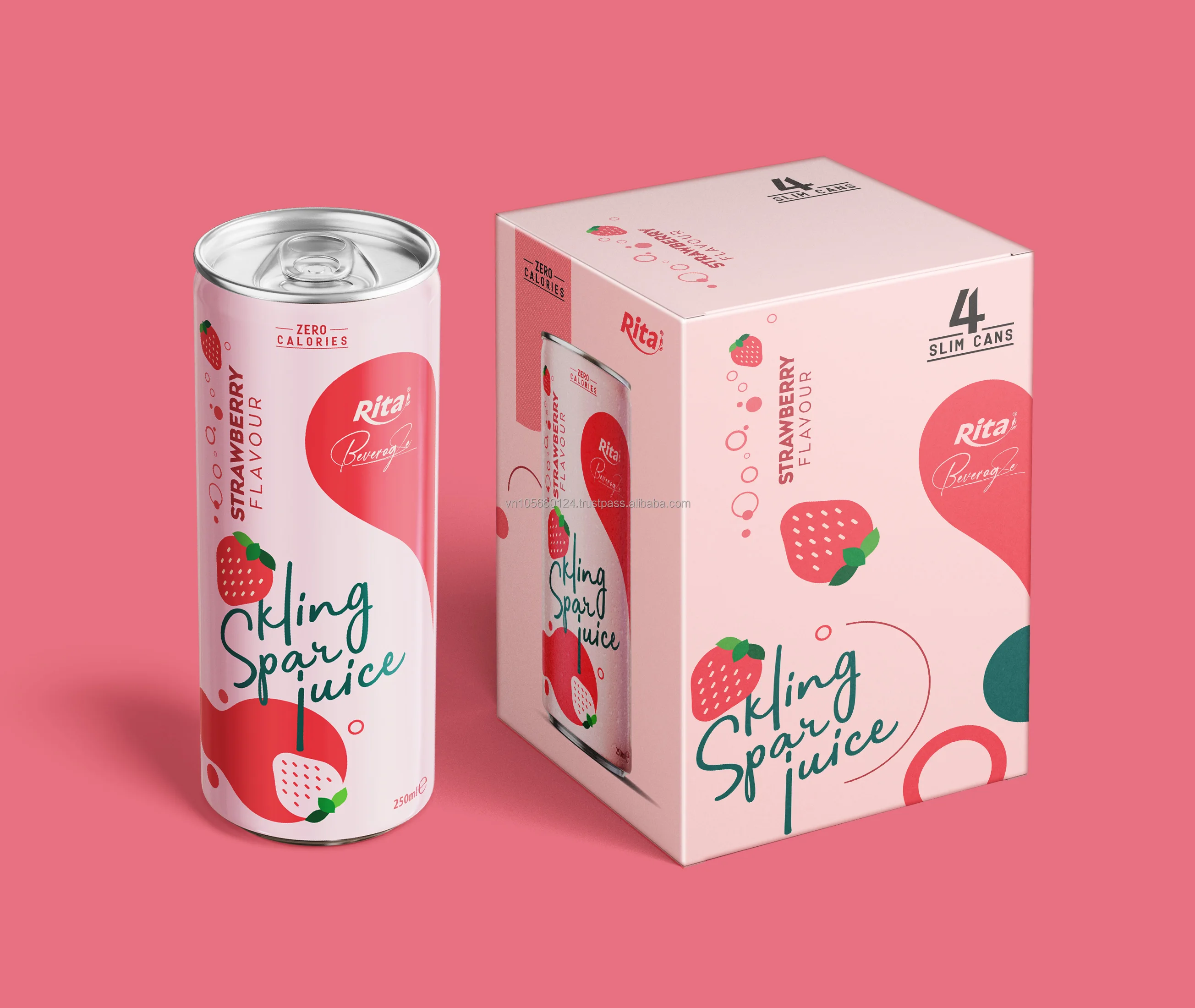 Вьетнамская фабрика натуральный безалкогольный напиток восстанавливающий 250 мл консервированный сверкающий клубничный сок