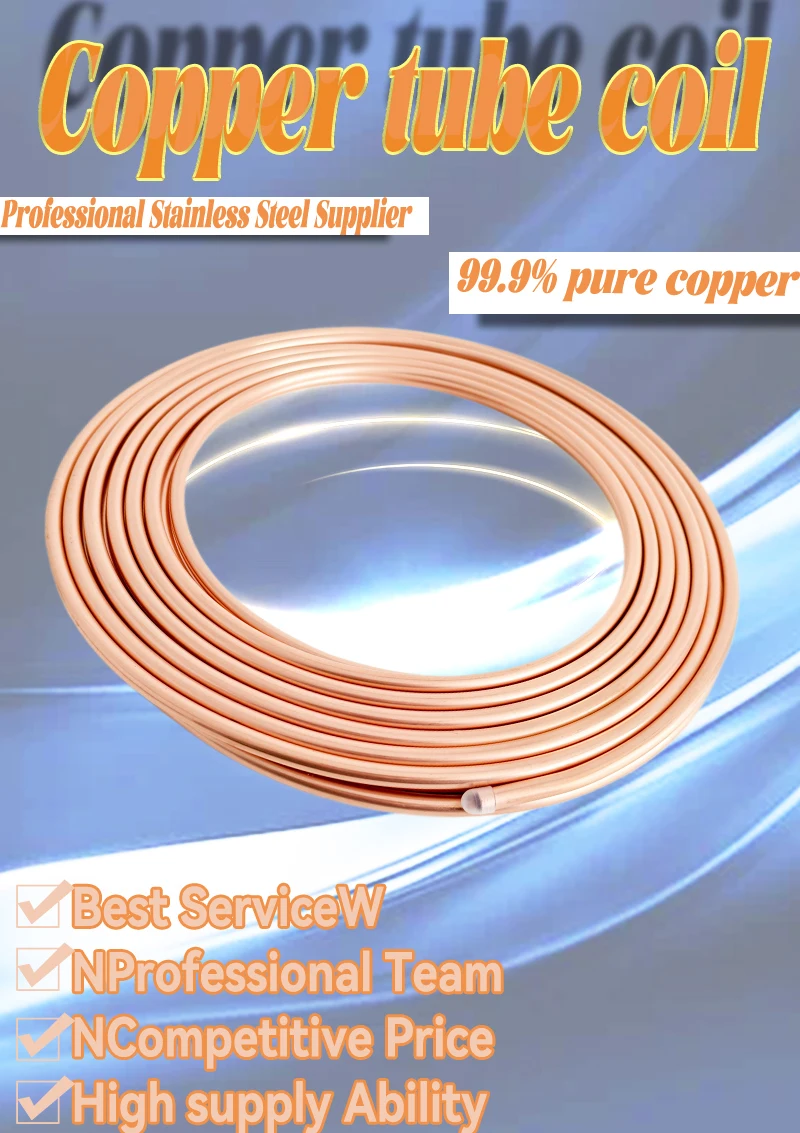 JH Factory HVAC Air Conditioner Copper Pipe Condenser Coil Bending Copper Tube Pipe 3/8 Coil For Refrigeration Air Conditioner