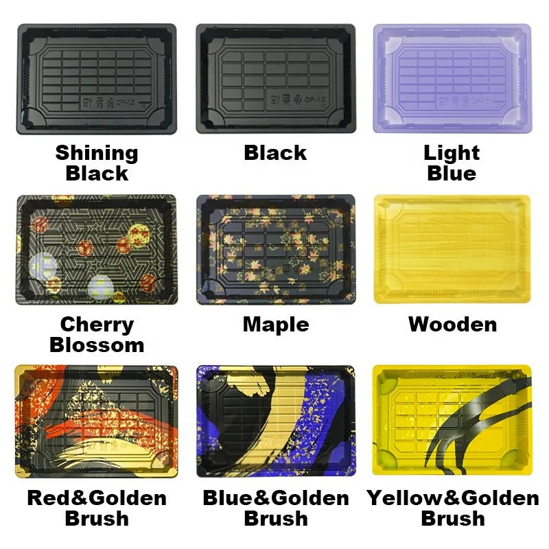 Food grade disposable plastic japanese sushi plate with lid