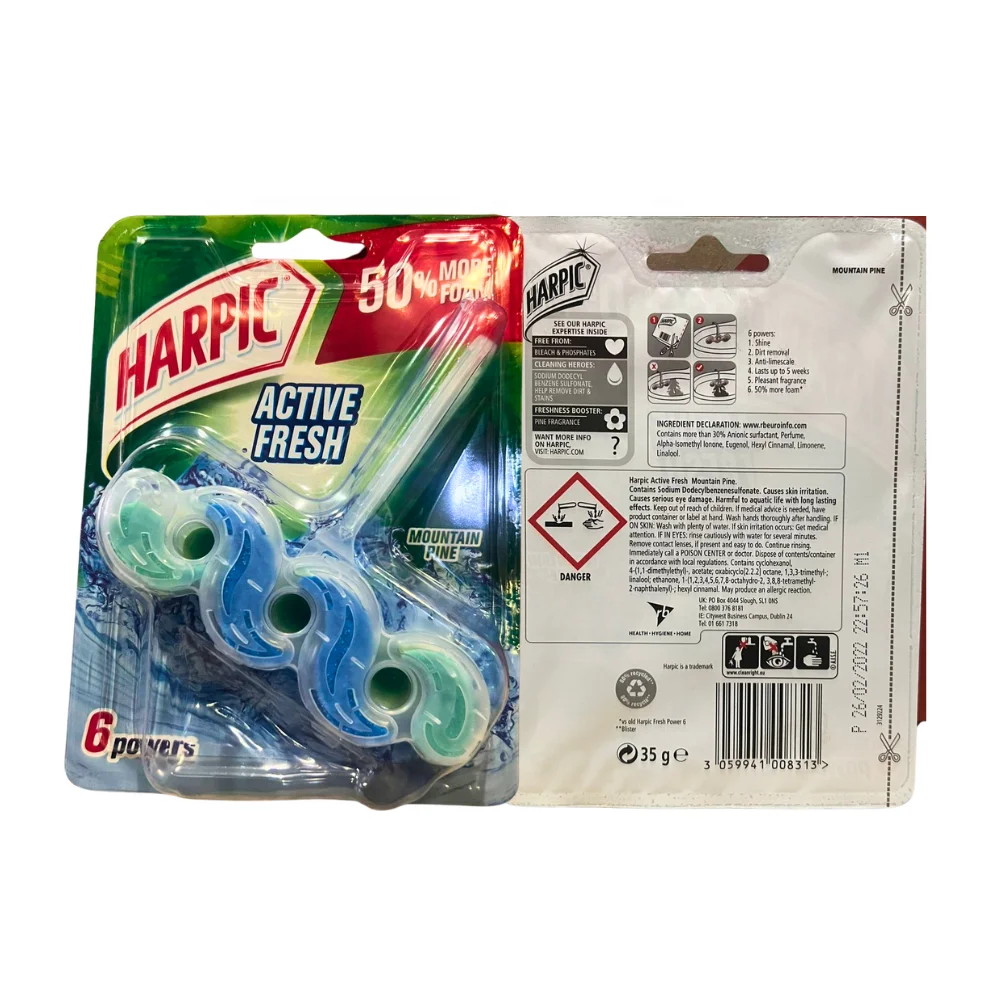 Harpic Toilet Rim Block (UK) 35gm x 6 LIME FRESH Scented Liquid Toilet Cleaners