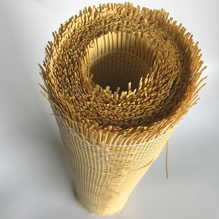 Factory Supplier Synthetic PE Sticks Weaving Rattan Cane Webbing Mesh Roll For Furniture
