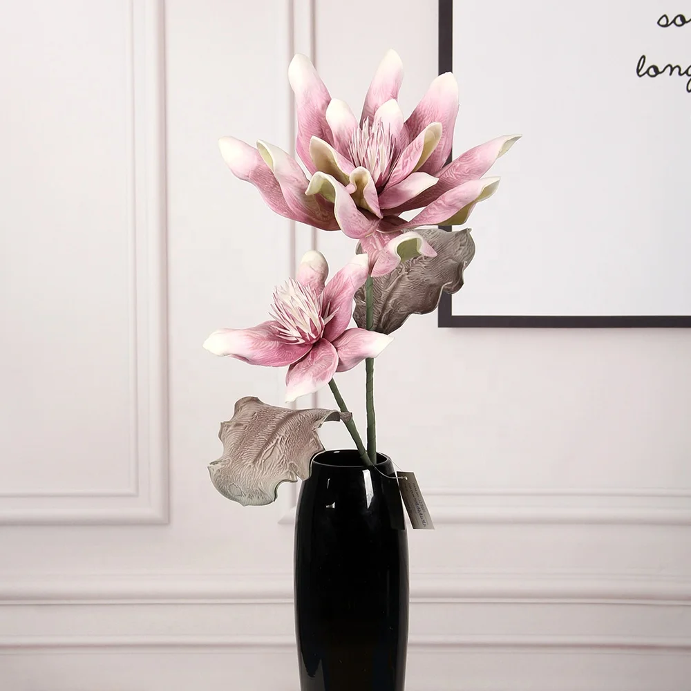 Утолщённой меховой опушкой белый цветок магнолии рождественские украшения для домашнего декора