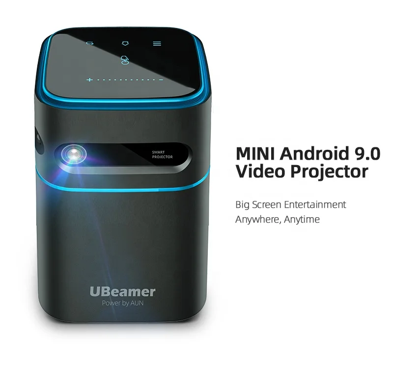 Мини-проектор AUN на Android 9 проектор Ubeamer 1 Pro 4K видеопроектор декодирует домашний кинотеатр лучевой для домашнего телефона 7000 мАч