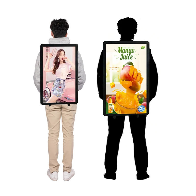 LCD Poster Digital Advertising Players Outdoor Human Walking Billboard