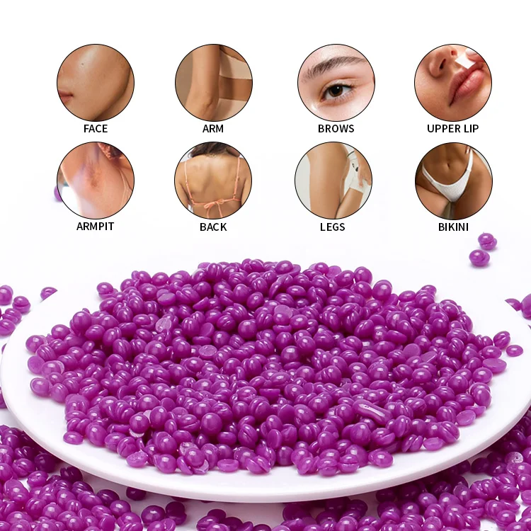 Lifestance Purple Premium Hair Removal Brazilian Hard Wax Beans 450g/1lb Wholesale Hot Wax Beads