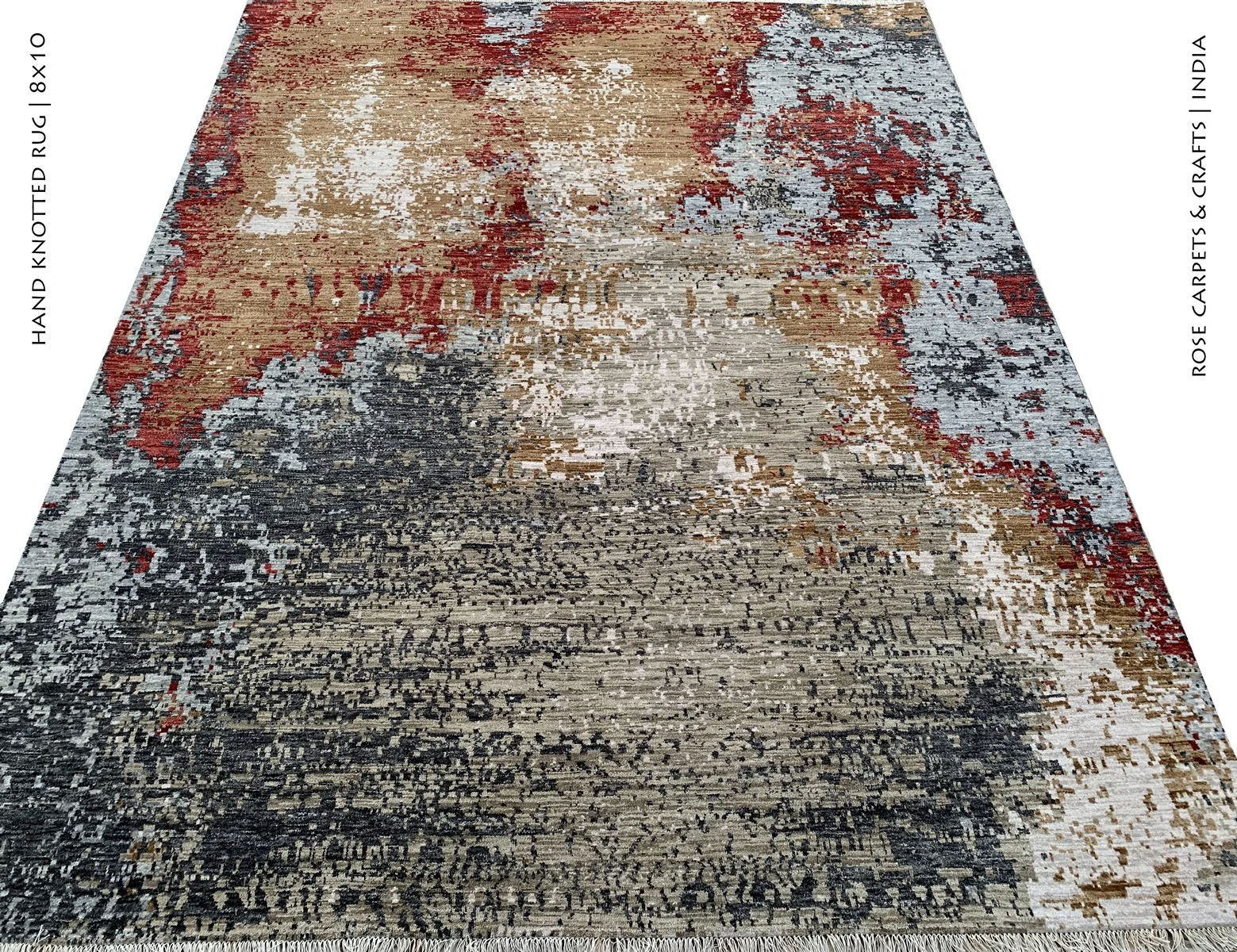
Buy Best Selling 8x10 Size Galaxy Style Contemporary Hand Knotted Wool & Silk Carpet In Oxidized Erase 3D Effect Rugs & Carpets 