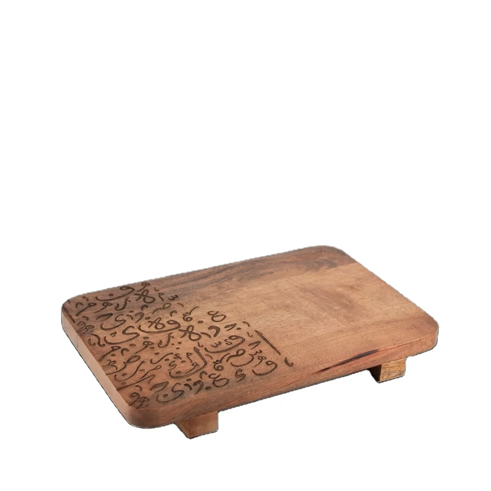 Ramadan Special Wooden Engraved Tray Incense Burner Madkhan with Acrylic Box | Premium Woodcraft for Eid and Ramadan Decor