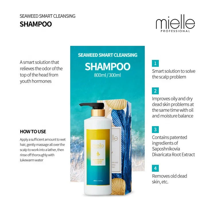 High quality Smart Hair Care Shampoo and Treatment Made in Korea Authentic Seaweed Smart Cleansing Shampoo and Treatment