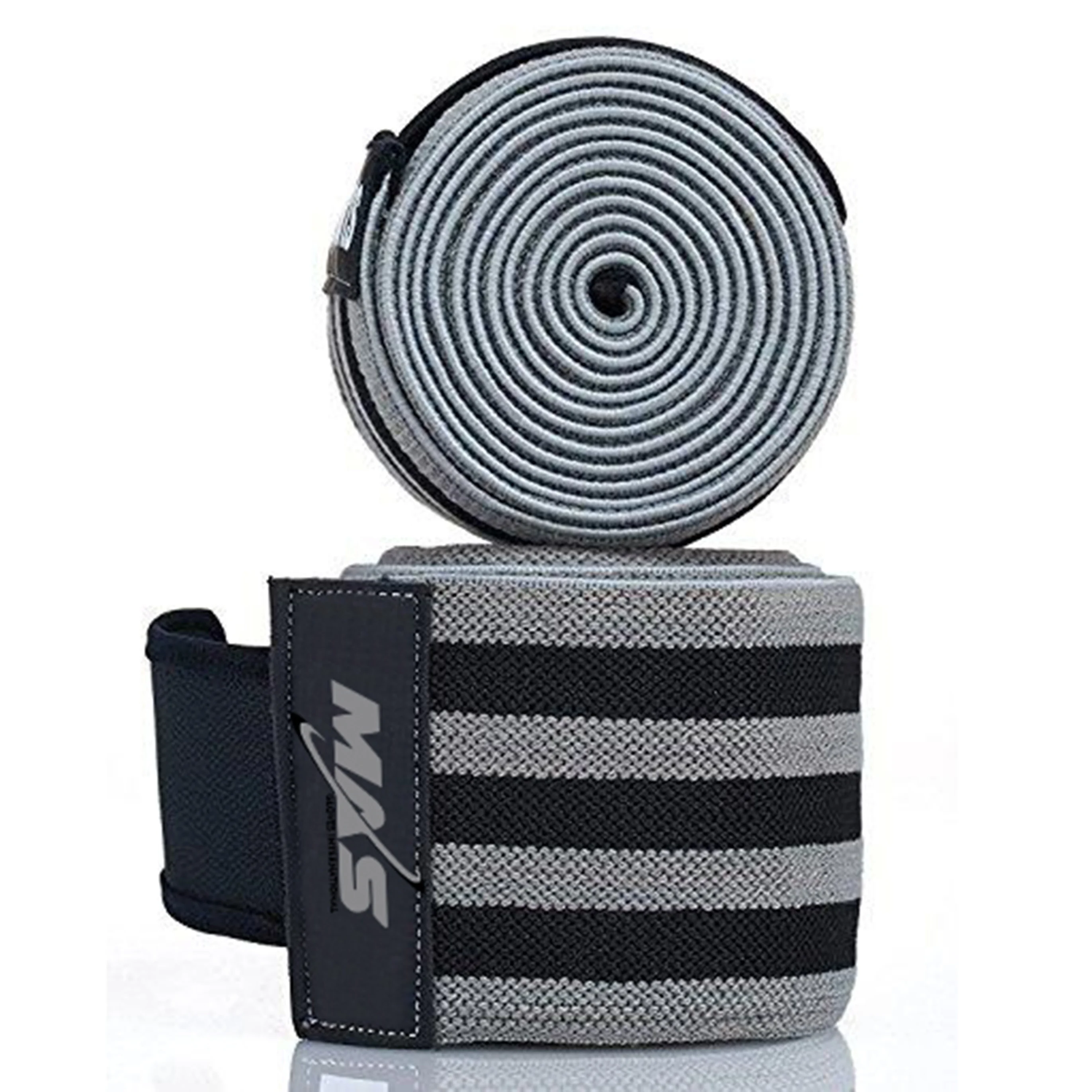 Knee Wraps (Pair) with Strap for Squats, Weightlifting, Powerlifting, Leg Press, and Cross Training - Flexible 39 inch Knee Wrap