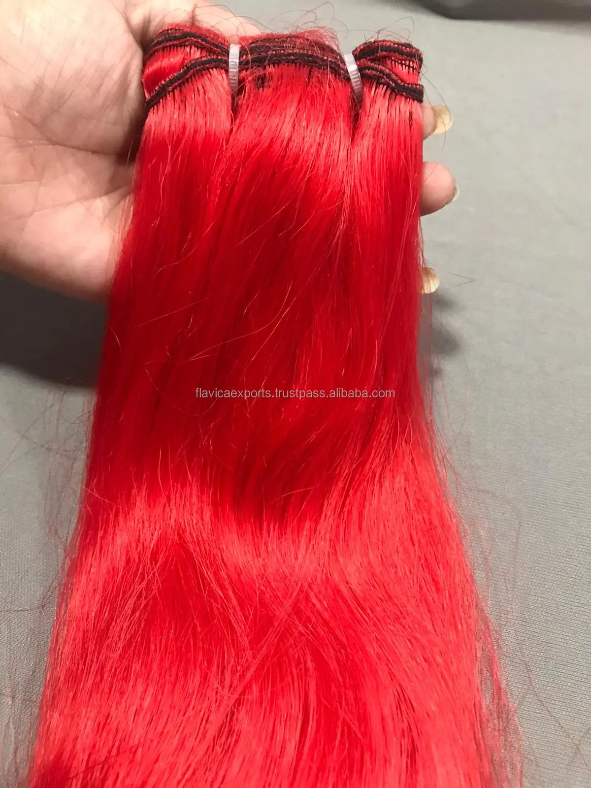 Rot Gefarbte Reine Echthaarbundel