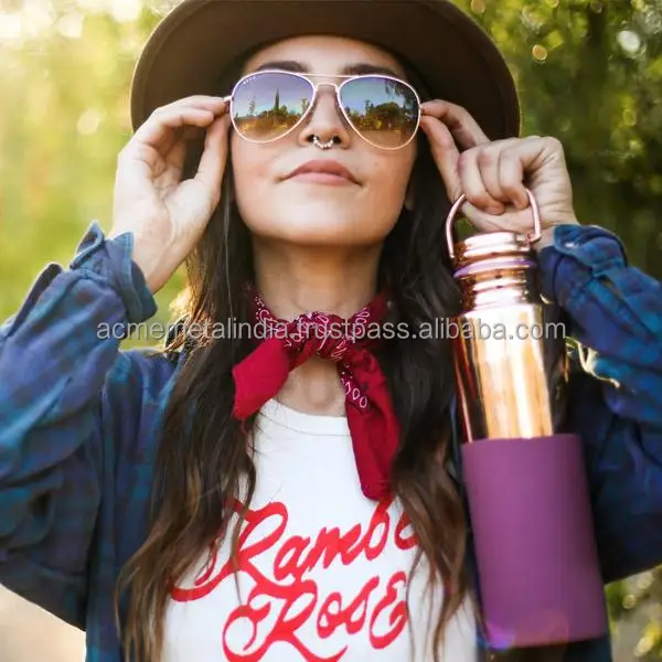 1000 ml Water Storage Bottle in 100% Pure Copper with Half Enameled Light Green Finished Perfect for Kitchen and Hydration Needs