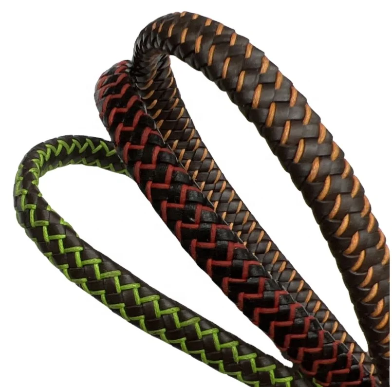 Soft Flat and Round Braided oval Leather Cord | Quality Manufacturer | Great Rub, Light & Perspiration Fastness PSD