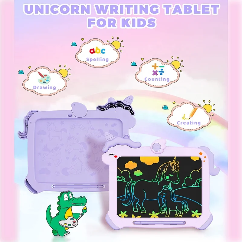 Unicorn Kids Products 8.5 10 inch Child Drawing Tablet Tools Cartoon LCD Writing Tablet Doodle Lcd Writing/Drawing Tablet