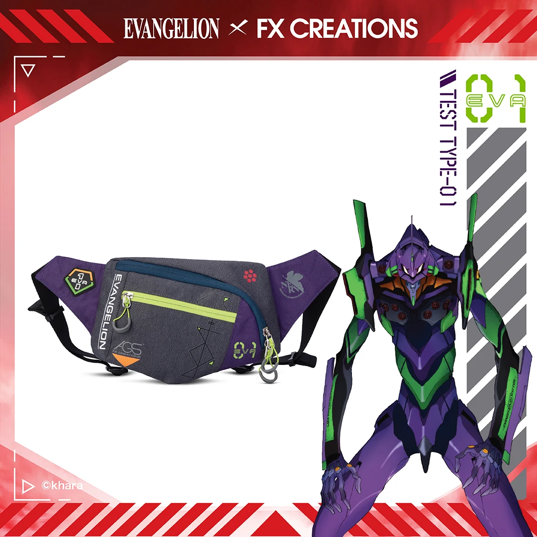 Новое поступление, фиолетовая забавная сумка, маленькая поясная сумка Evangelion EVA 01