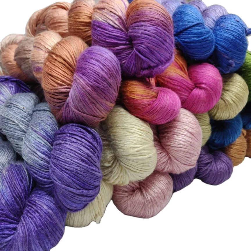 100% pure spun silk yarn made from mulberry silk cocoon used for Carpet hand tufting weaving knitting crochet art and craft