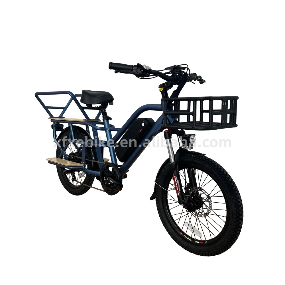 Convenient dual battery Optional long seat 20inch ebike bicycle 250W-500W powerful motor electric cargo bike
