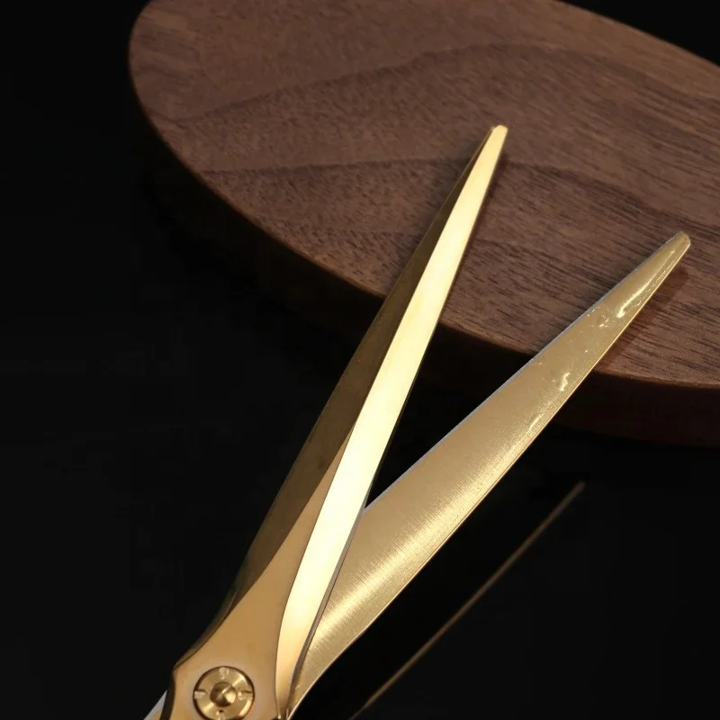 6 6.8 Inch Gold Powder Tungsten Steel Professional Hair Scissors Cutting Barber Salon Haircut Shear Cutting Scissors