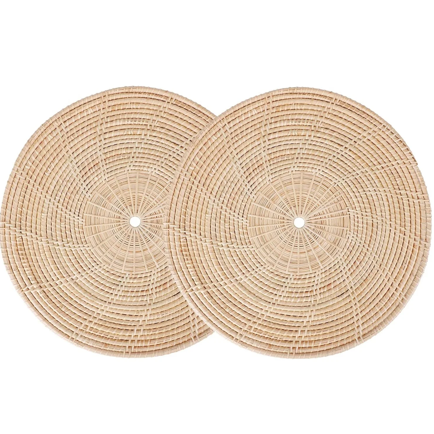 Cheapest price Rattan Set of 2 Round Placemats Decorations The Coffee, Cup Holder.