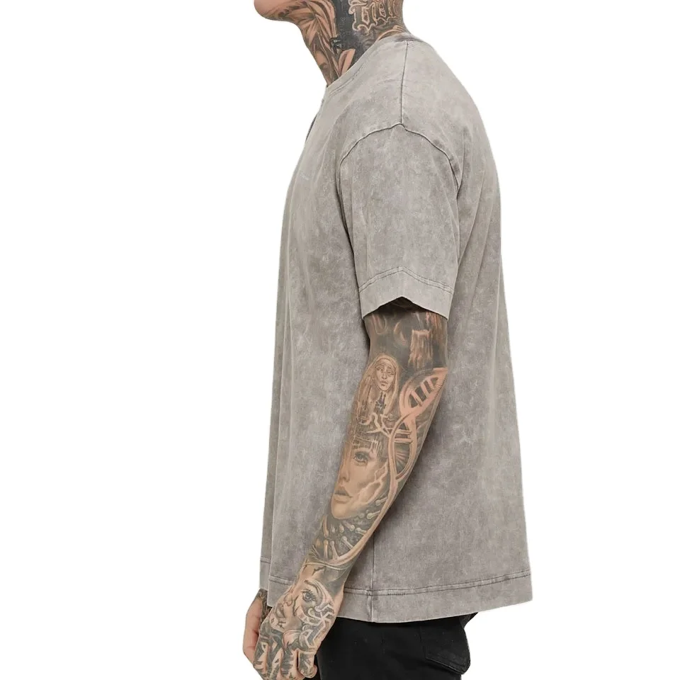 Hot Selling Item 2024 T Shirt Men Acid Wash T-shirt Band Bulk Vintage 250 Gsm Cotton for Mens Wholesale Rate Casual Knitted