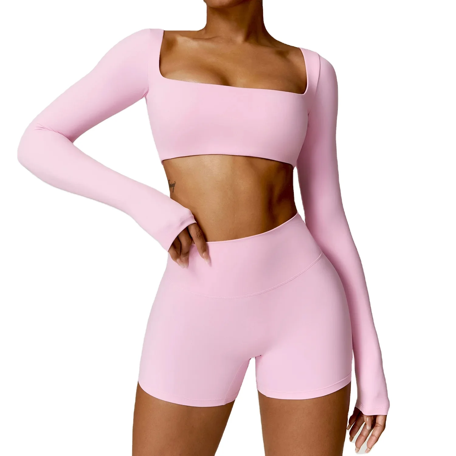 2024 New Yoga Set 2PCS Women Gym Long Sleeve Seamless Sportswear Workout Clothes
