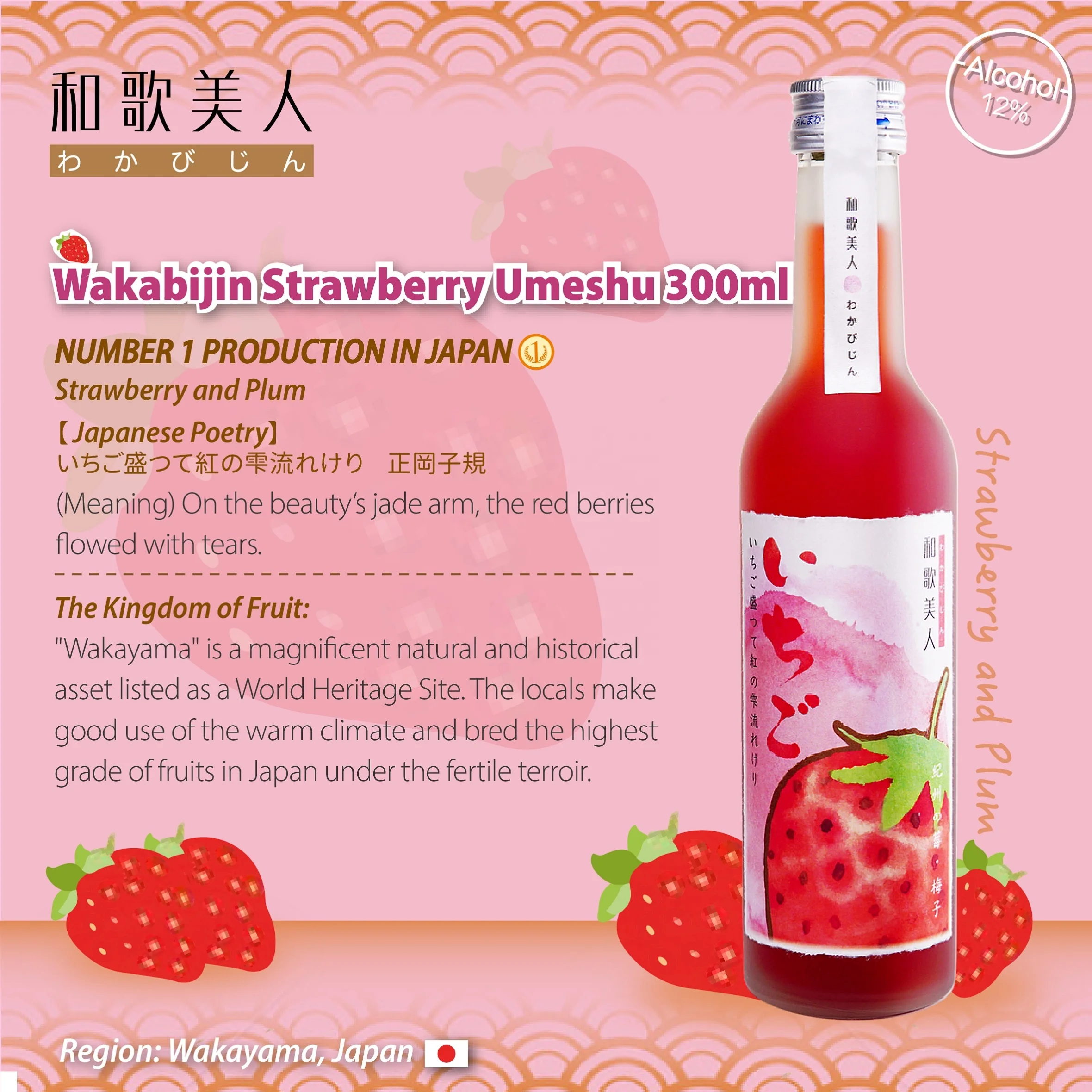 Wakabijin Mikan High Quality Umeshu Popular Japan Sake Fruit Wine Beverage 300ml per bottle