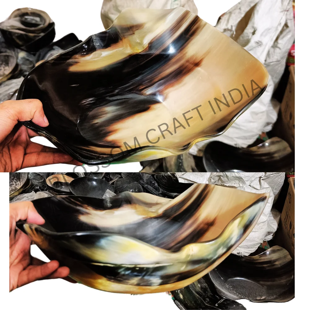 Best Price Indian Buffalo Ox Horn Fruit Bowl Agate Horn Serving Bowls Natural Indian Horn Bowl Available All Sizes Decorations