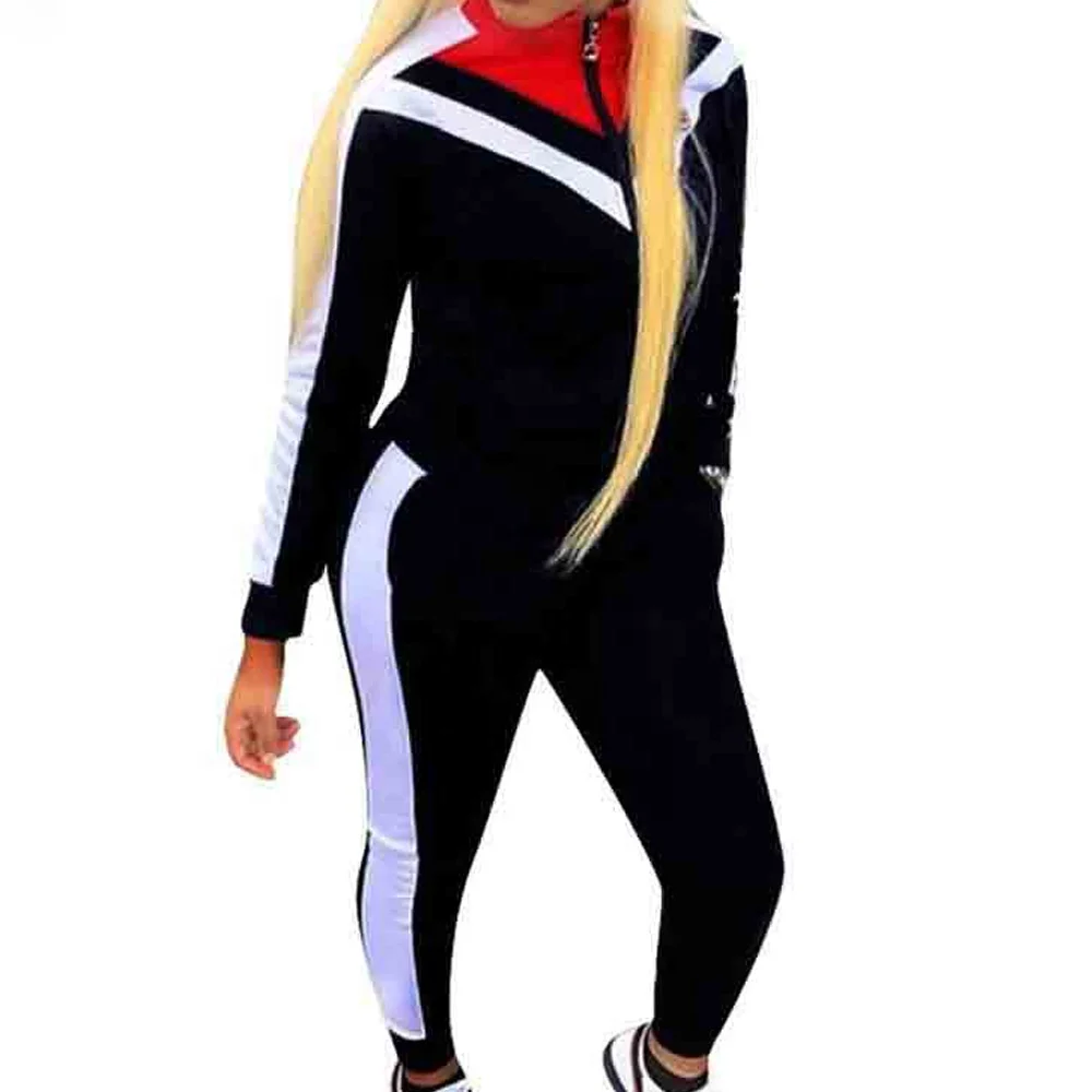 Wholesale Best Selling Custom Design Polyester Made Panel Working Zipper Jackets Stand Collar Women Fashion Designer Track Suits