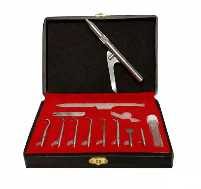 2023 High Quality Stainless Steel Dental Surgery Instruments Kit 11 Pcs Black Coated Maxillofacial Surgery