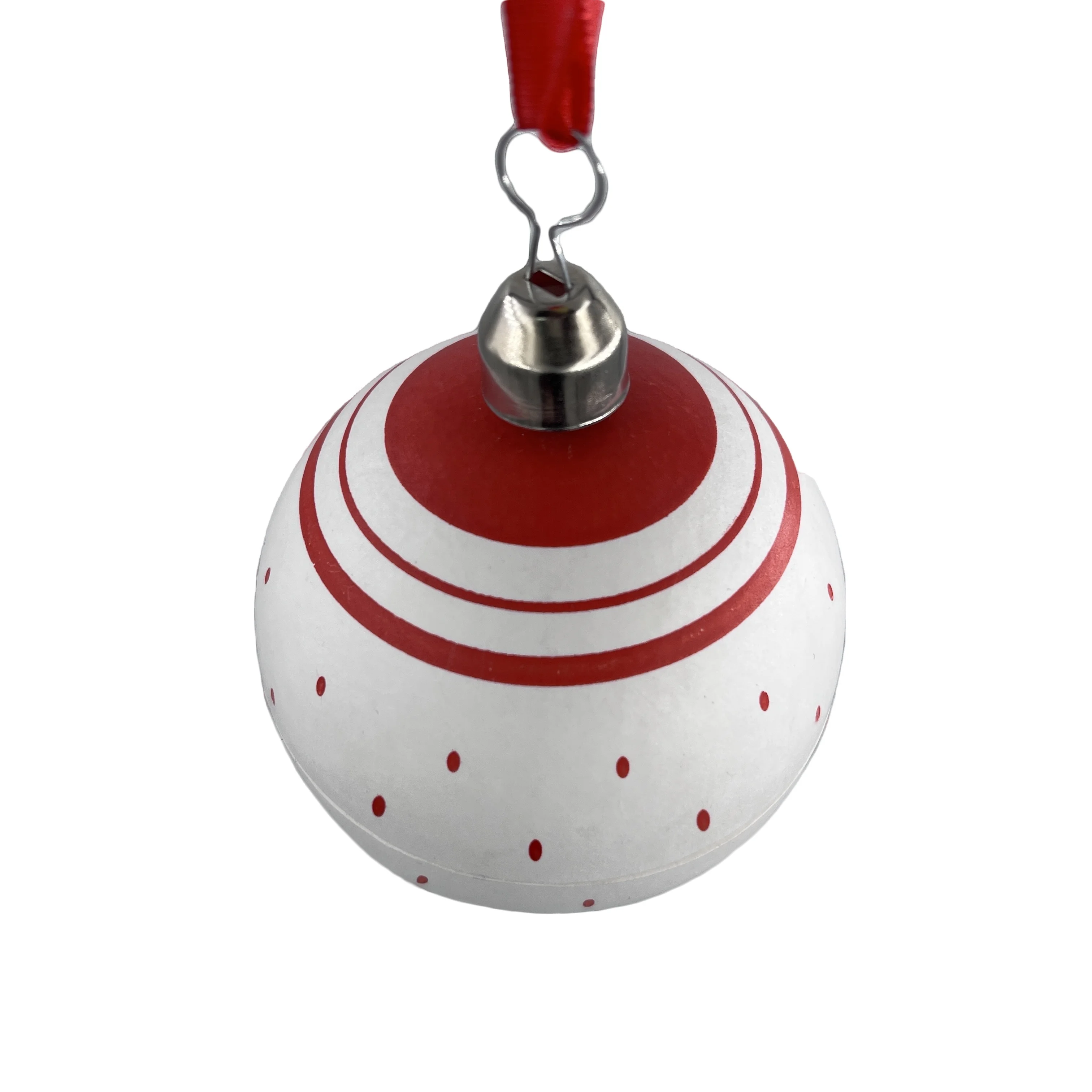 2022 Best Seller Biodegradable Christmas Tree Hang Bagasse  Customized white Xmas Ornament Decorated Pendant Ball for Festivals