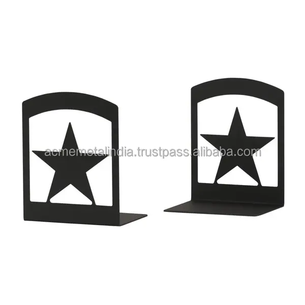 Sturdy Metal Bookends with Custom Design Perfect for Elegant Book Arrangement and Heavy Book Support for Home or Office Decor