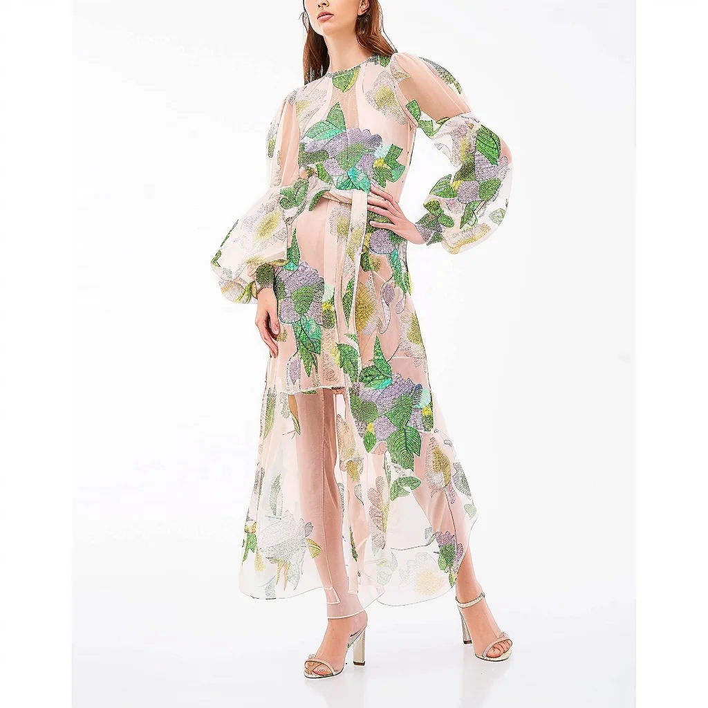 Custom Summer Floral Casual Dresses Long Evening Elegance Lady Elegant Party Midi Dress For Women 2024