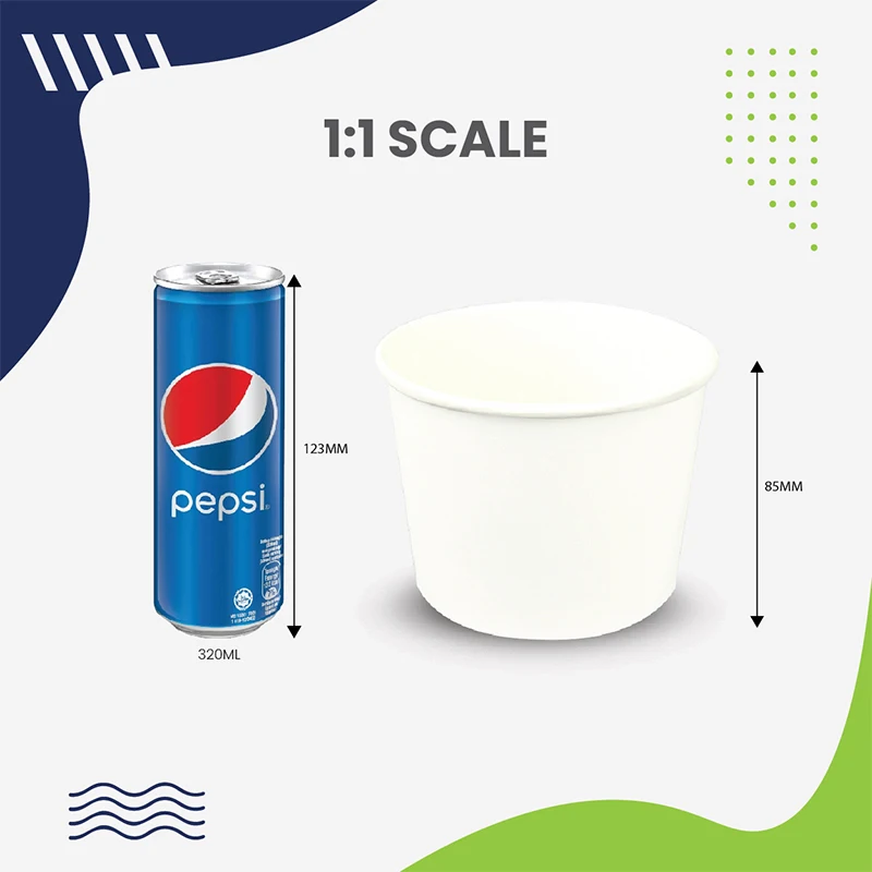 OEM 520cc белый контейнер для пищевых продуктов устойчивый к смазке одноразовая бумажная чаша торта суши шоколада упаковка на вынос