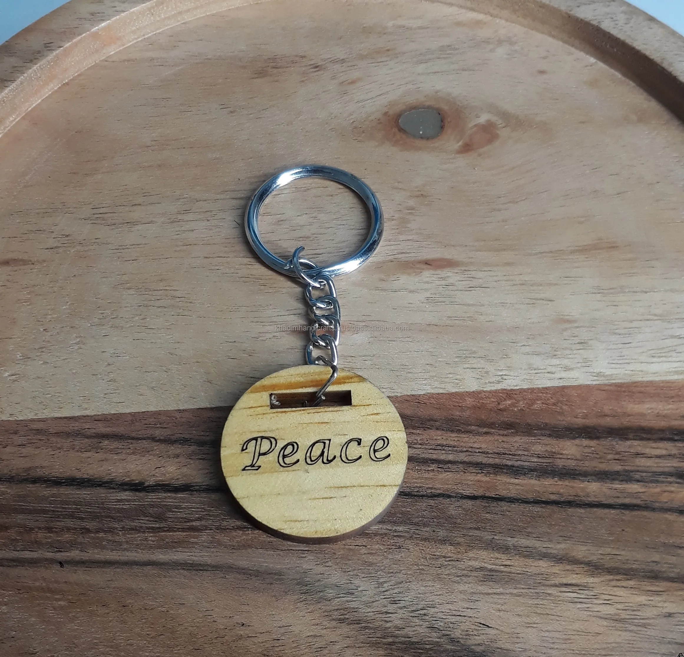 Eco-friendly Wooden Keychain Craft Resin and PU Plastic with Iron Metal Durable and Stylish Accessory