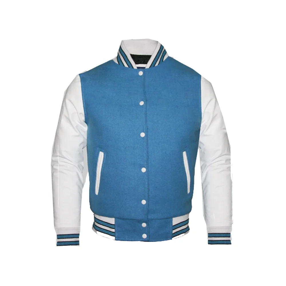 Куртка varsity на заказ/белая кожаная куртка с рукавами черная Шерстяная Letterman