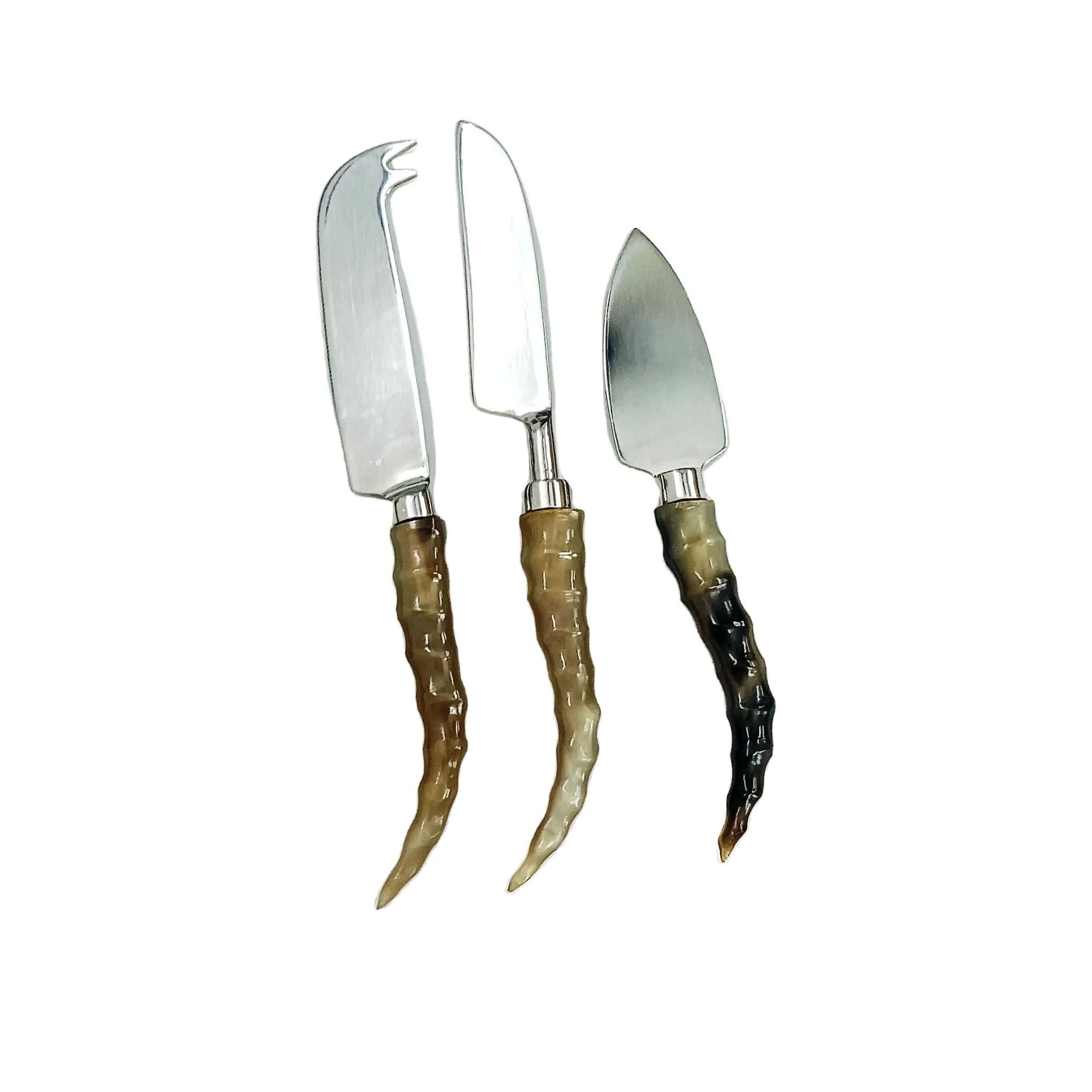 Wholesale Supplier of High Quality New Latest Royal Design Sustainable Natural Horn Handle Cheese Set at Low Market Price