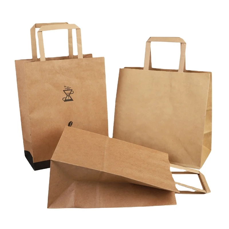 Flat handle test liner Paper ecofriendly reusable bag Grocery Bag lightweight Large Structured Tote Bag factory price