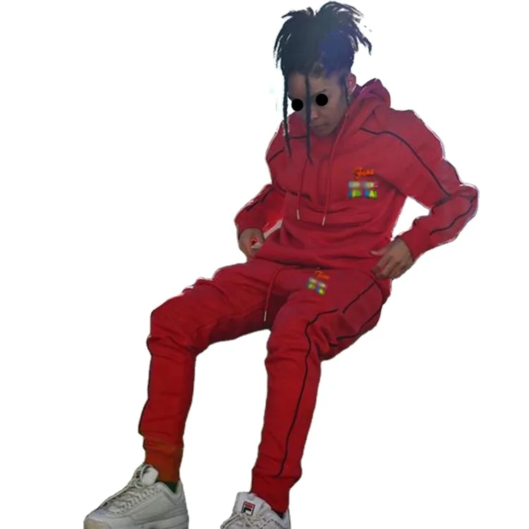 2022 Winter tracksuits men plain sweat suit heavy weight cotton sweatsuit fleece tracksuit set for men hip hop tracksuit
