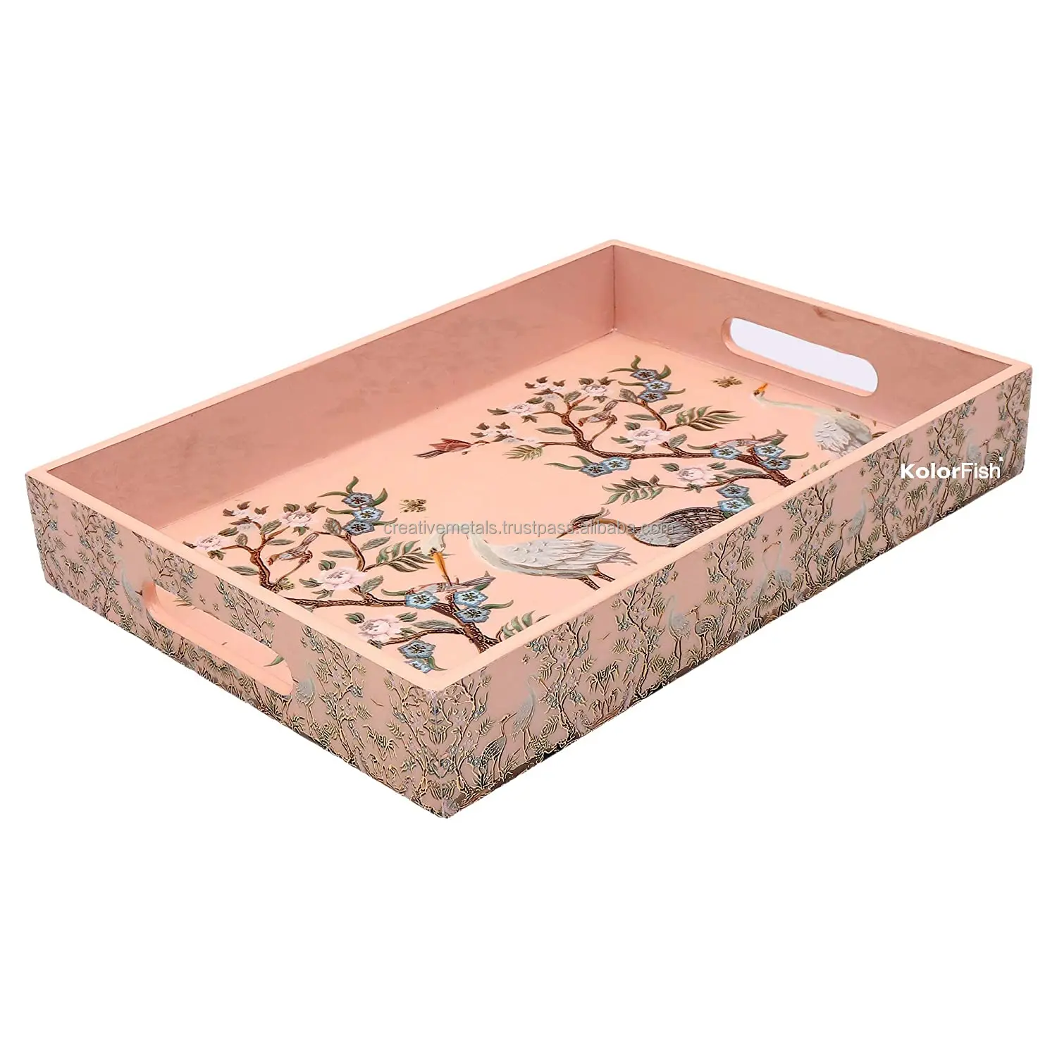 Декоративный поднос для хранения из МДФ с ручкой