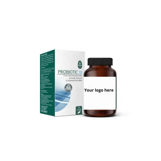 Probiotic Capsule Private Label for Candida IBS Constipation While Taking Antibiotics Contains FOS Fibers