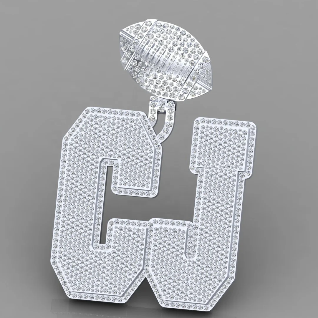 Custom Letter Logo Name Pendant 925 Sterling Silver Pass Diamond Tester Vvs Moissante Letter Charm Pendant For Necklace