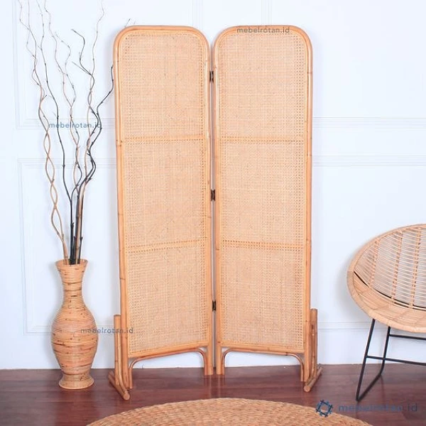 Premium Product Rattan Cane Webbing Divider Foldable Screen Room Divider