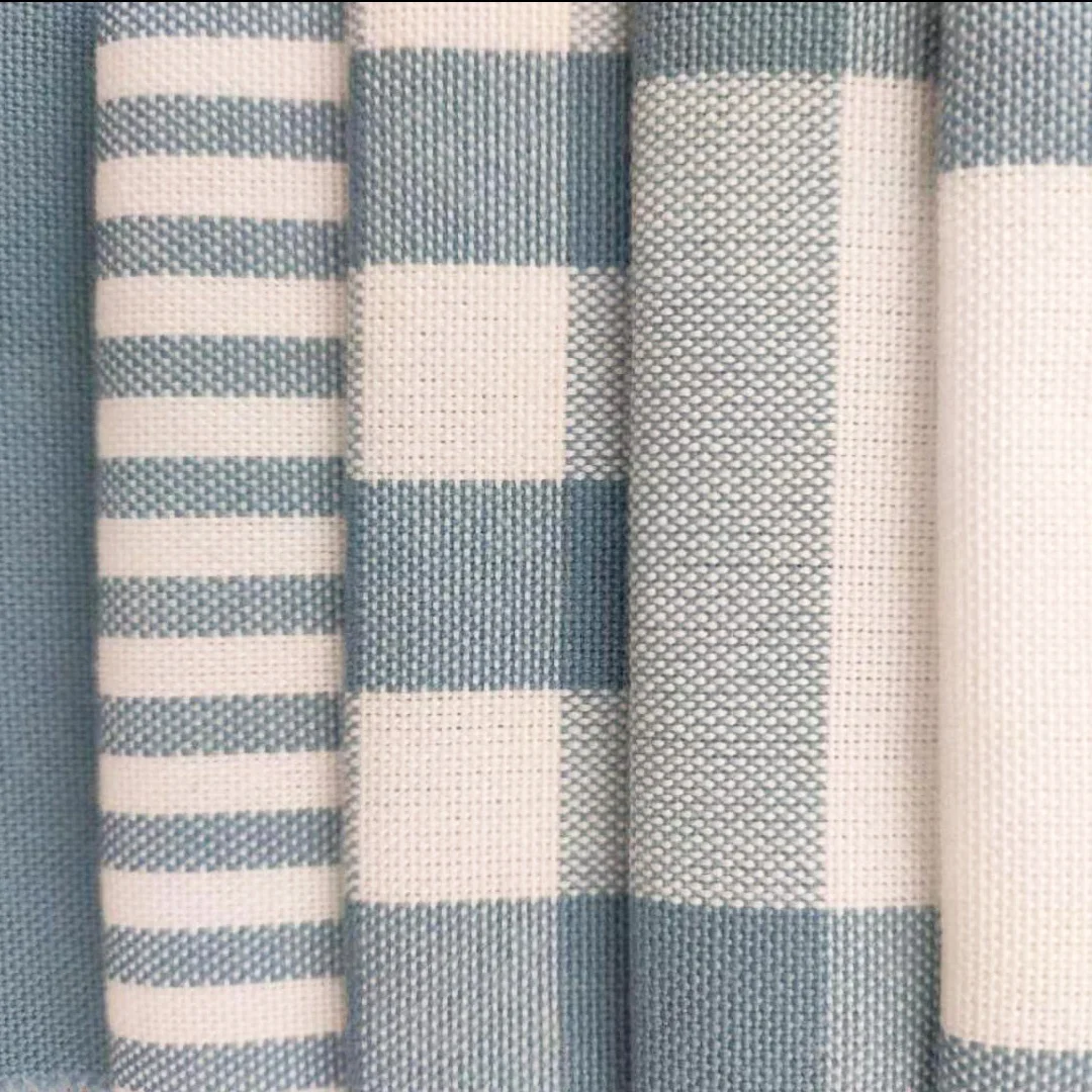 French blue elegant check stripe plain pattern style 100% Polyester apron